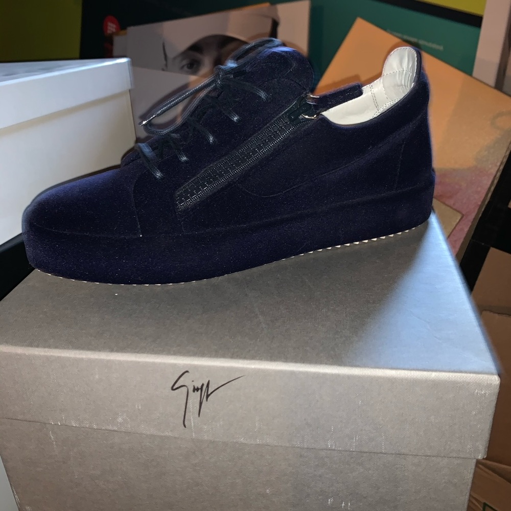 Mens blue suede Guissepe Zanotti